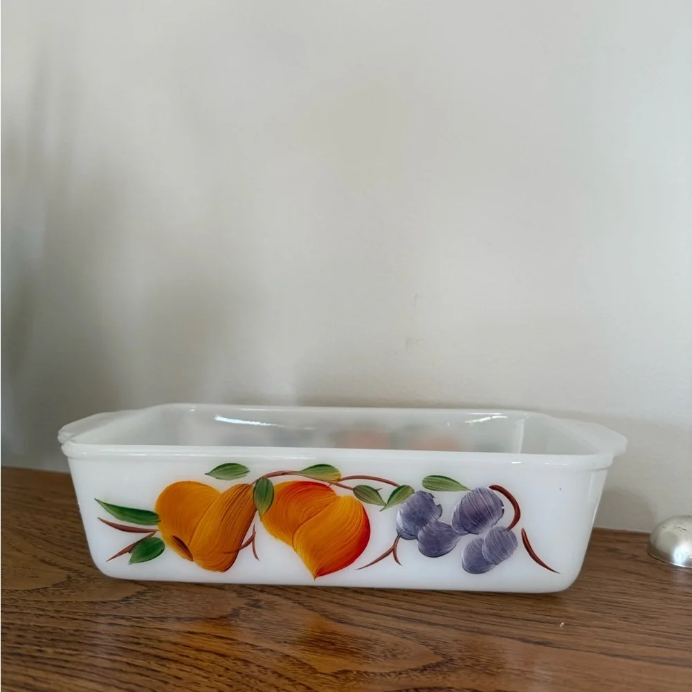 Vintage Anchor Hocking Fire King Gay Fad 1-quart Casserole Bread Loaf Dish